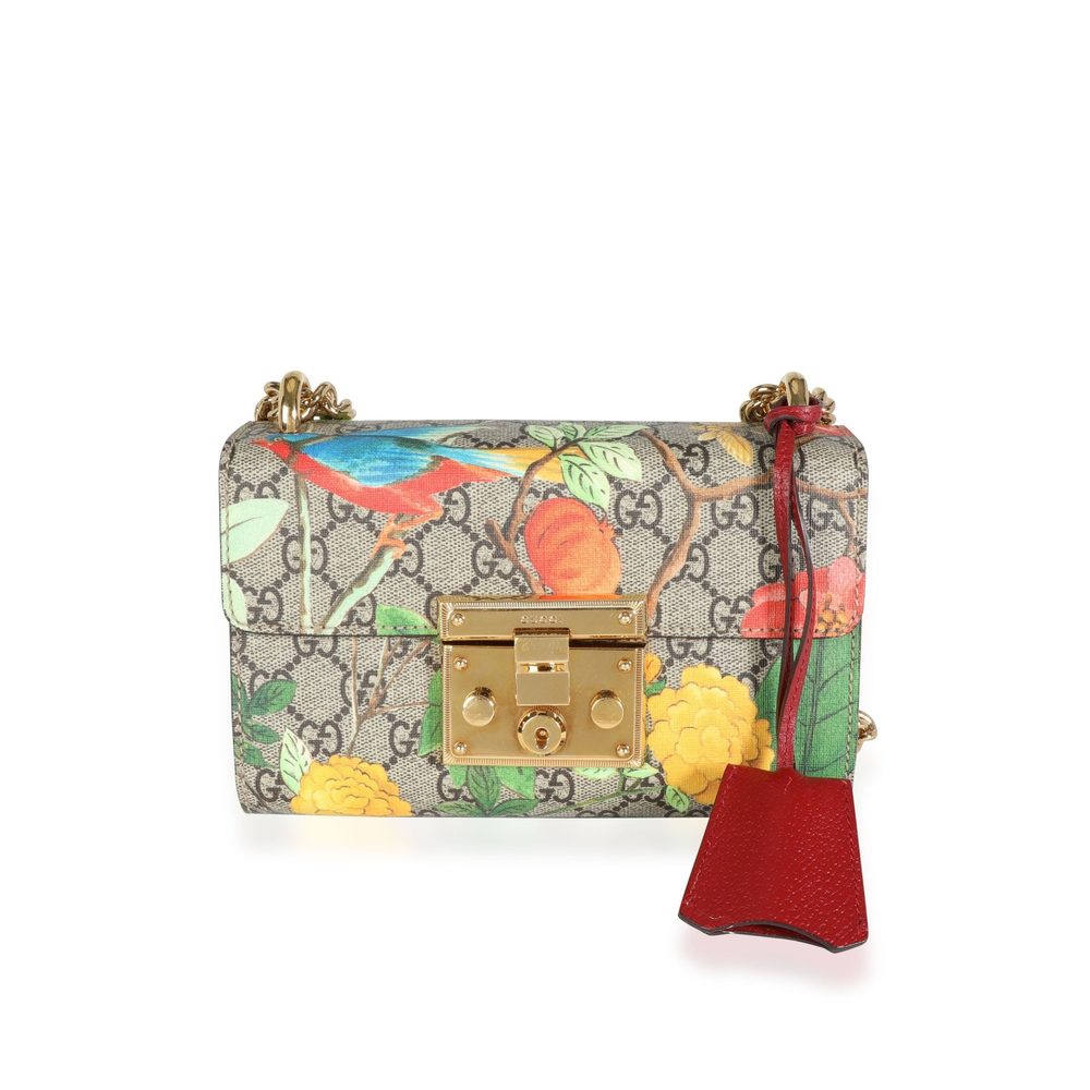 Gucci Tian GG Supreme Canvas Small Padlock Shoulder Bag